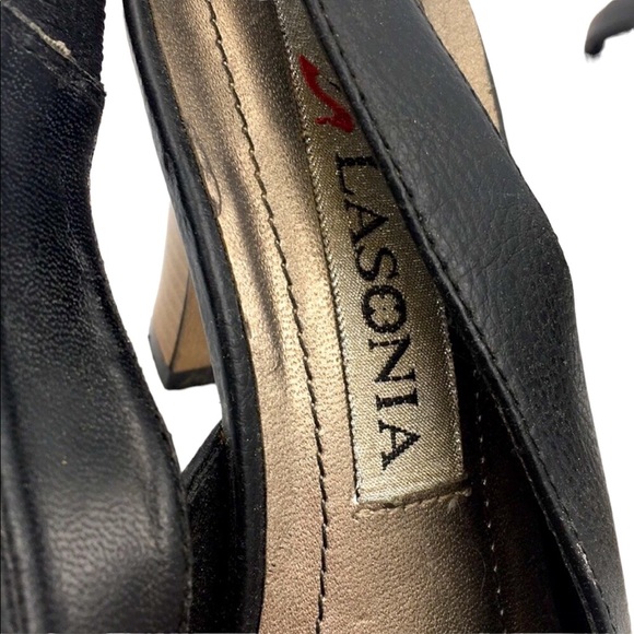 Lasonia 👡 Black Open-Toed Heels Size 5.5 - Picture 5 of 9